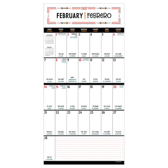 2027 Spanish Words for Everyone Wall Calendar